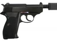 Пистолет WE-P011SBOX-BK-P38 Walther P38 GBB (металл, укороченный с глушителем) Black вид №1