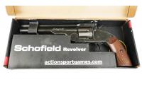 (УЦЕНКА) Пневматический револьвер ASG Schofield-6 aging black пулевой 4,5 мм №19E72751 в коробке