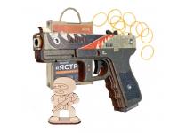 Резинкострел Arma макет пистолета Glock из игры CS:GO в скине Ястреб