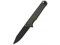 Нож складной QSP I2 Mamba V2  (рукоять зеленая микарта, черный клинок D2)