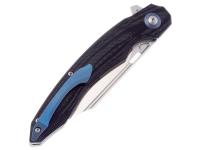 Нож складной Bestech Fanga (рукоять черная G10 и карбон, сталь D2 satin), вид клипсы