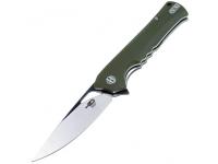 Нож Bestech 2 Muskie (рукоять зеленая G10, сталь D2 черный stonewash, satin)