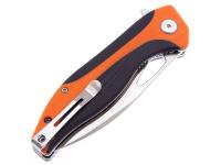 Нож складной Bestech Komodo (рукоять черно-оранжевая G10, сталь D2 stonewash, satin), вид клипсы