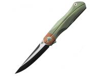 Нож Bestech Thyra (рукоять retro green титан, медь, клинок черный M390)