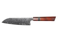 Нож кухонный Xin Cutlery Santoku (рукоять рог, палисандр, нейзильберг, клинок VG10, дамасская сталь)