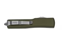 Нож Microtech Ultratech S-E (рукоять алюминий зеленый, клинок M390 stonewash), вид клипсы