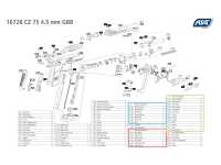 взрыв схема к пневматическому пистолету ASG CZ-75 P-07 Duty DT