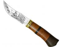 Нож охотничий нескладной Patriot BH-KK06 (разделочный, с деревянной ручкой и с гравировкой)