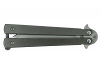 Нож-бабочка Мастер К MK 206B Кавалер, серый, сталь 420 в сложенном виде