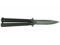 Нож-бабочка Мастер К MK 206B Кавалер, серый, сталь 420 вид сбоку