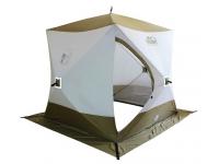 Палатка зимняя куб Следопыт PF-TW-13 Premium 1,8x1,8 м трехместная (3 слоя, белая-олива)