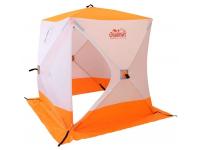 Палатка зимняя куб Следопыт PF-TW-02 1,8x1,8 м трехместная (Oxford 240D PU 1000, бело-оранжевая)