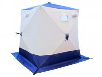 Палатка зимняя куб Следопыт PF-TW-04 1,8x1,8 м трехместная (Oxford 240D PU 1000, бело-синяя)