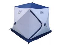 Палатка зимняя куб Следопыт 1,95x1,95 м трехместная (3 слоя, бело-синяя)