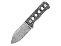 Нож QSP E Canary (рукоять мраморный карбон, клинок дамасская сталь)