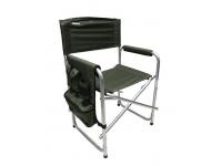 Кресло складное Следопыт с карманом на подлокотнике (хаки, алюминий, 585x450x825 мм)