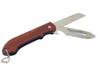 Нож складной с двумя лезвиями (дерево, клинок 75 мм) вид №1