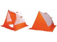 Палатка зимняя Следопыт бело-оранжевая (двухскатная, Oxford)