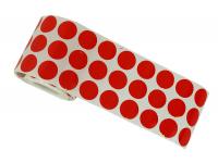 Мишень самоклеящаяся круг 2,5 см проявляющая попадание, красная (рулон 900 штук) раскрытый рулон