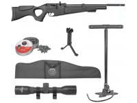 Пневматическая винтовка Hatsan Flash 101 QE Set 5,5 мм (3 Дж) (насос, прицел 4x32, пульки, сошки, чехол) - состав комплекта