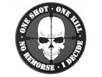 Нашивка PVC (ПВХ) с велкро ZL00924 Череп. One Shot One Kill