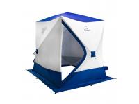 Палатка Следопыт куб 2,15 м, S=4,6 кв м (3 слоя, синий, белый)
