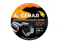 Пули пневматические Арсенал PCP Expansive полнотелые 6,35 мм 2,5 грамма (100 штук)