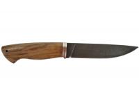 Нож Тигр (кованая сталь, ХВ-5, мельхиор, орех, кап) вид сбоку