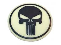 Шеврон WTZ Каратель Punisher, PVC Velcro 80x80 мм (светится в темноте)