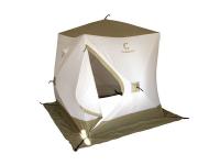 Палатка зимняя куб Следопыт Premium 2,1x2,1 м, S по полу 4,4 кв.м (оливковый, белый)