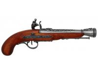     Пистолет кремневый Denix D7-1026G пиратский XVIII век (дерево, металл, имитация механизма заряжания и стрельбы)