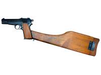 Пистолет WE-B005 Browning Hi Power с кобурой-прикладом (Black) - с прикладом