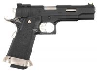 Пистолет WE-H001WET-BK Colt M1911 HI-Capa 5.1 WET T-Rex (Long Black, металл, перфорированный кожух) - вид справа