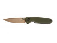 Нож Bestechman BMK07G Velix (рукоять зеленая G10, клинок 14C28N, gold PVD)