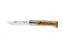 Нож Opinel No.8 Animalia (рукоять дуб, гравировка лось)
