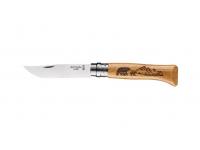 Нож Opinel No.8 Animalia (рукоять дуб, гравировка медведь)