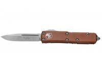 Нож Microtech UTX-85 S-E (коричневая рукоять, клинок M390, satin)