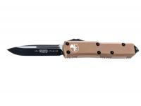 Нож Microtech UTX-85 S-E (коричневая рукоять, черный клинок M390)