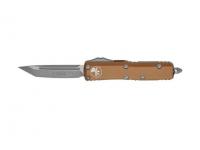 Нож Microtech UTX-85 S-E, 233-10APTA (коричневая рукоять, клинок M390)
