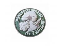 Шеврон WTZ I love Boobs Beer, PVC Velcro, 60x60 мм (зеленый, белый)