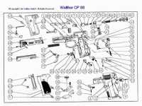 взрыв схема к пневматическому пистолету Umarex Walther CP88 Competition black