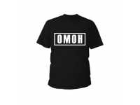 Футболка черного цвета с надписью ОМОН