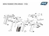 взрыв схема к пневматическому пистолету ASG Bersa Thunder 9 Pro 4,5 