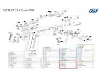 взрыв схема к пневматическому пистолету ASG CZ 75 P-07 Duty Blowback