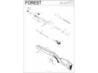 Пневматическая винтовка Gamo Forest 4,5 мм (переломка, дерево) - взрыв-схема