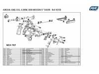 взрыв-схема пневматического револьвера ASG Dan Wesson 6 Silver пулевой