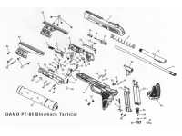 взрыв схема к пневматическому пистолету Gamo PT-85 Blowback