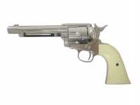 пневматический револьвер Umarex Colt SAA .45-5,5 nickel finish пулевой вид слева