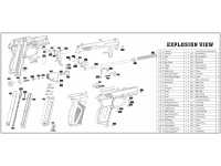 взрыв схема к пневматическому пистолету Stalker S1911T