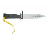 ММГ Штык-ножа АК ШНС-001-02 (переходный между АКМ и АК74), цельная коричневая рукоять бакелит, бакелитовые ножны, без пропила с открытым лезвием